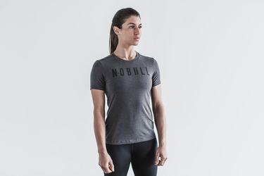 Nobull Women's T Shirts Deep Grey | Australia (YI6145)